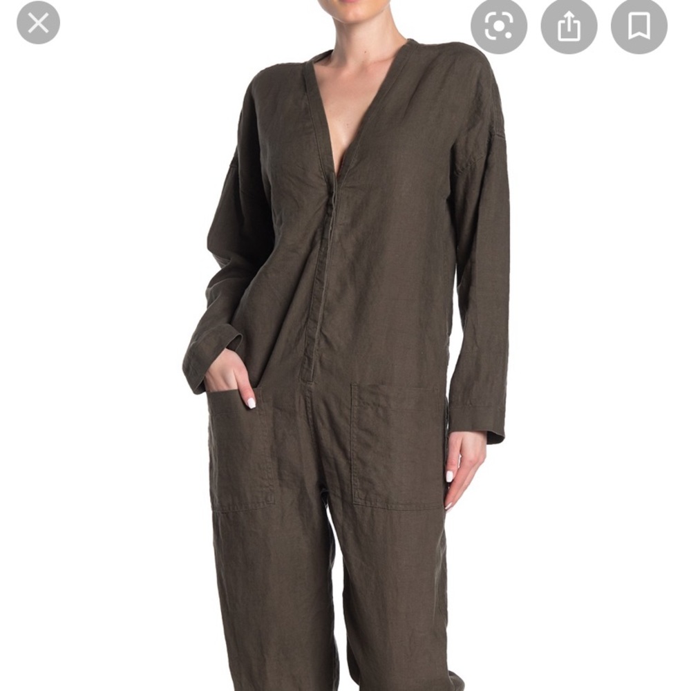 James Perse Charcoal Grey Linen Jumpsuit